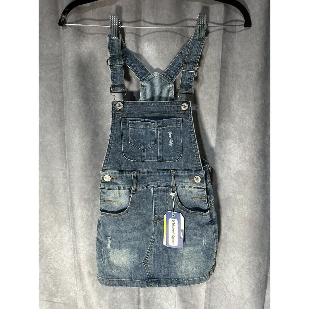 KIDSCOOL Space Skirt Denim Girls Summer Overalls Dress Size 110